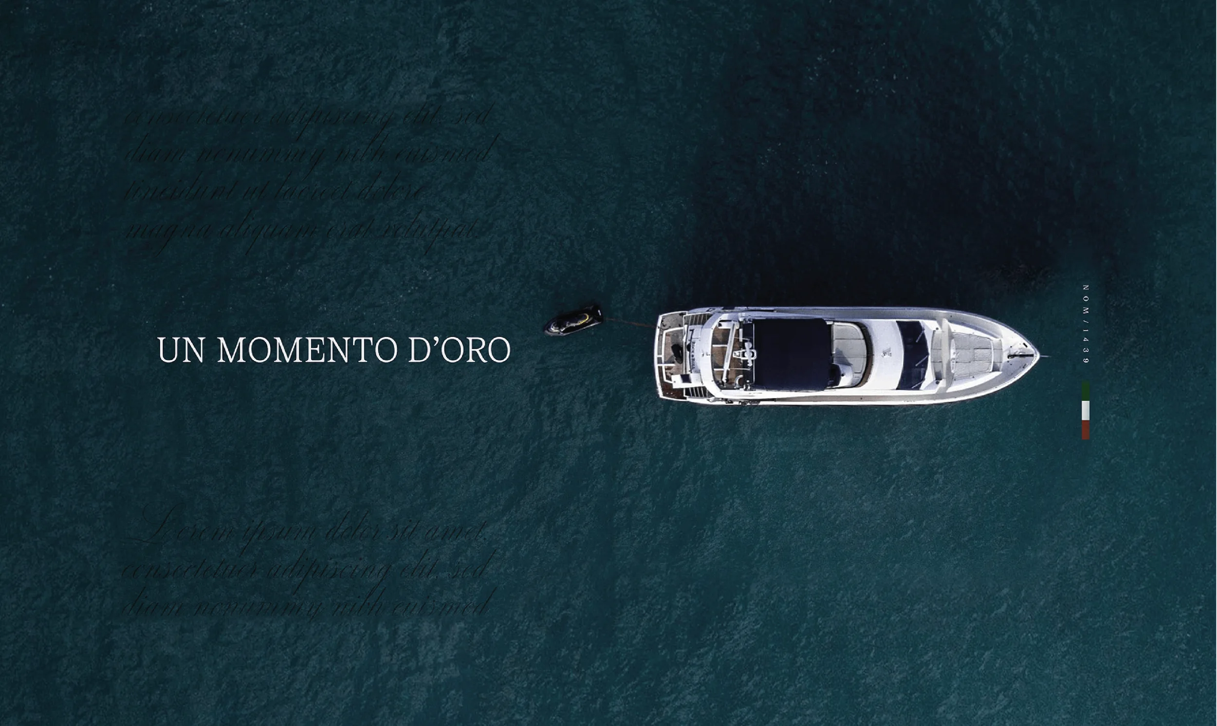 Momentoro premium tequila bottle and cocktail photographed on a yacht.