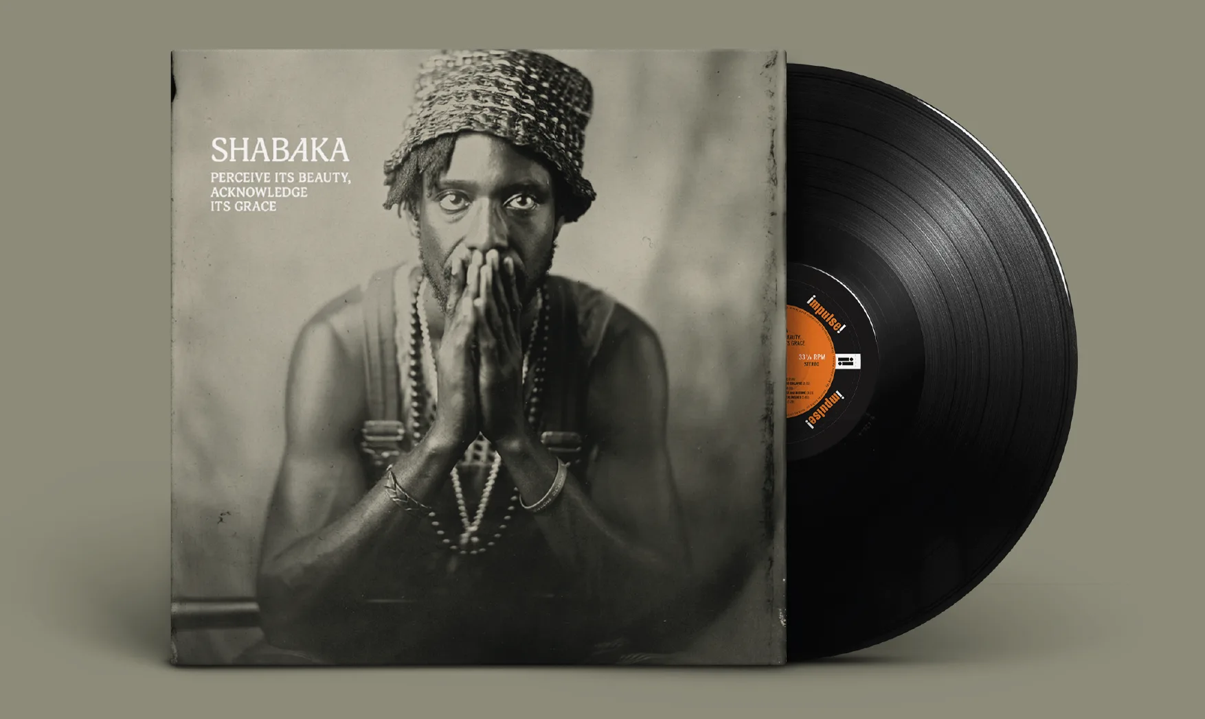 Black and white Shabaka vinyl record cover.